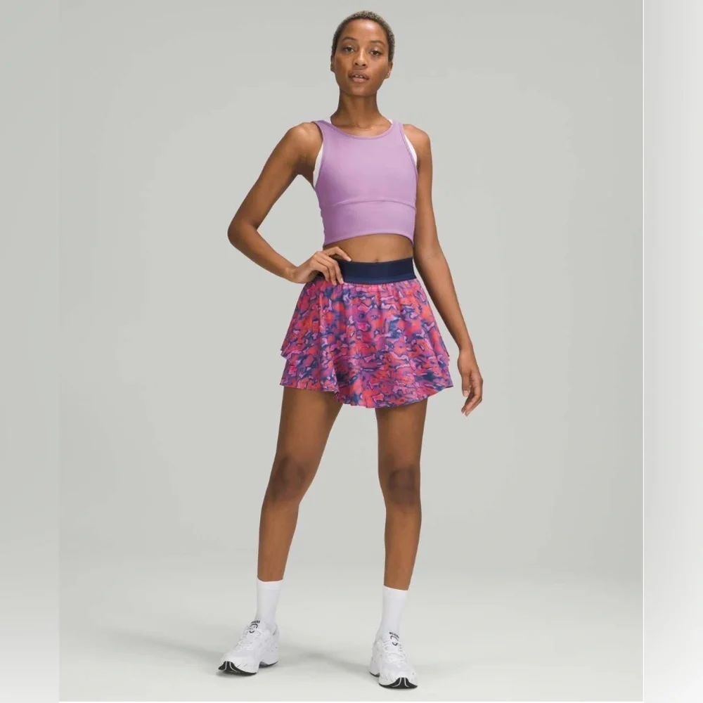 Lululemon Court Rival High Rise Skirt Tall in Chroma Clash Multi / Mineral Blue